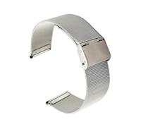 JVEIWAD Milanese Mesh Loop Strap 10/12/14/16/18/20/22/24 mm Herren Damen Universal Edelstahl Metallband Ersatzarmband Gürtel Gold(Silver,12mm)