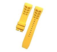 JVEIWAD Original weiches, buntes, wasserdichtes Armband aus Naturkautschuk, kompatibel mit Richard Mille Uhrenarmband, Rohohrtyp, 25 mm x 20 m(Yellow,25mm black buckle)