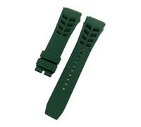 JVEIWAD Original weiches, buntes, wasserdichtes Armband aus Naturkautschuk, kompatibel mit Richard Mille Uhrenarmband, Rohohrtyp, 25 mm x 20 m(Green,25mm black buckle)