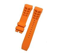 JVEIWAD Original weiches, buntes, wasserdichtes Armband aus Naturkautschuk, kompatibel mit Richard Mille Uhrenarmband, Rohohrtyp, 25 mm x 20 m(Orange,25mm black buckle)