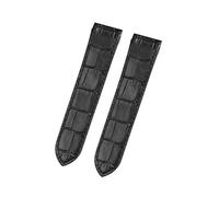 JVEIWAD Rindsleder-Uhrenarmband, kompatibel mit Cartier Santos 100, Lederarmband for Herren und Damen, 20 mm, 23(Black no Buckle,20mm)