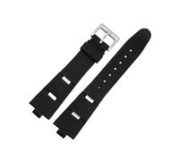 JVEIWAD Schwarzes Gummi-Silikagel-Armband for Uhrenarmbänder mit Kerbe, 22 x 8, 24 mm, DP42C14SVDGMT, Herren- und Damen-Uhrenkette(24mm)
