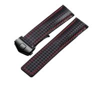 JVEIWAD Schwarzes Kalbslederarmband, kompatibel mit Tag Heuer Aquaracer 300 CARRERA F1 Uhrenarmband, Herren, 19 mm, 20, 22(Black-black,22mm)