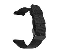 JVEIWAD Schwarzes Nylonarmband mit Nähten, 18/20/22/24 mm, Edelstahlschnalle, Schnellverschluss, Sport-Canvas-Ersatzarmband for Männer und Frauen(Black line black,24mm)