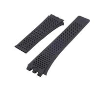 JVEIWAD Silikon geeignet kompatibel mit TAG HEUER Carrera Series Uhrenarmband Herren konkav-konvexe Schnittstelle Armband 22 mm(Black-no buckle)