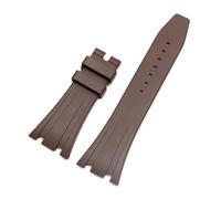JVEIWAD Silikon-Uhrenarmbänder, 26 mm, 27, kompatibel mit AP 15400, 15202, 15500, 15703, 26470SO, Royal Oak Offshore, Herren-Sportarmband aus Gummi(Brown-no buckle,27mm)