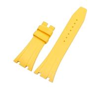 JVEIWAD Silikon-Uhrenarmbänder, 26 mm, 27, kompatibel mit AP 15400, 15202, 15500, 15703, 26470SO, Royal Oak Offshore, Herren-Sportarmband aus Gummi(Yellow-no buckle,26mm)