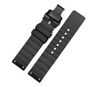 JVEIWAD Silikon-Uhrenarmband, kompatibel mit Cartier Santos Sandoz 100, Gummi, schwarz, Uhrenzubehör, Armband, Herren- und Damenuhrenkette, 23 mm(Black black clasp-b)