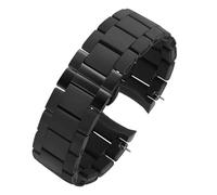 JVEIWAD Silikonarmband kompatibel mit Armani AR5890 AR5889 AR5858 AR5920 AR5868 AR8023 Herren 23 mm Damen 20 Stahlkautschukarmband(Black black,20mm)