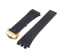 JVEIWAD Silikonarmband kompatibel mit dem Uhrenarmband der TAG HEUER Carrera-Serie for Herrenuhren konkaver und konvexer Schnittstelle(Black-gold)