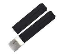 JVEIWAD Silikonarmband kompatibel mit Tissot 1853, Tengzhi T-Touch Original T013, Gummi-Uhrenarmband T047T081T33, schwarze und orange Uhrenarmbänder(Black-silver,20mm)