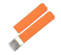 JVEIWAD Silikonarmband kompatibel mit Tissot 1853, Tengzhi T-Touch Original T013, Gummi-Uhrenarmband T047T081T33, schwarze und orange Uhrenarmbänder(Orange-silver,21mm)