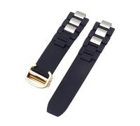 JVEIWAD Silikonarmband mit konvexem 20 x 10 mm, kompatibel dem wasserdichten Cartier 21 Chronoscaph Sports-Armband W10198U2 W10197U2(Black rose gold)