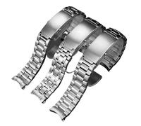 JVEIWAD Solides Edelstahl-Uhrenarmband 18 mm 20 22 Silber Uhrenarmband Kompatibel mit Omega(5 beads-silver,20mm)