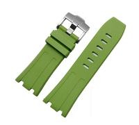 JVEIWAD Strapazierfähiges, bequemes Uhrenarmband aus Gummi und Silikon, kompatibel mit 28-mm-Uhrenarmbändern der Ap Aibi Royal Oak 15703 Offshore-Serie(Light green Silver)