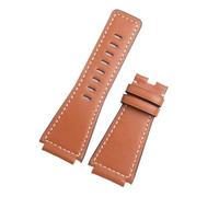 JVEIWAD Top Kalbsleder Leder Armband 24mm Kompatibel Mit Glocke Strap Serie BR01 BR03 Gürtel Ross Zubehör Stahl Schnalle(Light Browan,Black Buckle)