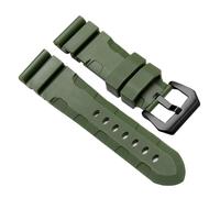 JVEIWAD Uhrenarmbänder Schwarz Blau Grün Orange Silikonkautschuk-Armband Herren 22 mm 24 Kompatibel mit Panerai 111 441 386 Sport Soft Strap Kostenlose Tools(Green Black,22mm)