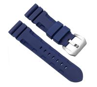 JVEIWAD Uhrenarmbänder Schwarz Blau Grün Orange Silikonkautschuk-Armband Herren 22 mm 24 Kompatibel mit Panerai 111 441 386 Sport Soft Strap Kostenlose Tools(Blue Silver,24mm)