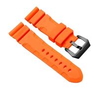 JVEIWAD Uhrenarmbänder Schwarz Blau Grün Orange Silikonkautschuk-Armband Herren 22 mm 24 Kompatibel mit Panerai 111 441 386 Sport Soft Strap Kostenlose Tools(Orange Black,22mm)