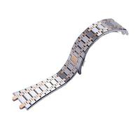 JVEIWAD Uhrenarmband 21 mm 26 Herren Damen Volledelstahlarmband Kompatibel mit AP ROYAL OAK 15400 26331 15500 Faltschließe(Silver rosegold,21mm)