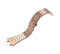 JVEIWAD Uhrenarmband 21 mm 26 Herren Damen Volledelstahlarmband Kompatibel mit AP ROYAL OAK 15400 26331 15500 Faltschließe(Rose gold)