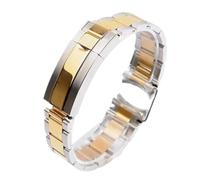 JVEIWAD Uhrenarmband aus 904L-Edelstahl, kompatibel mit Rolex Explorer 2, Ditongna Diver, Grün, Schwarz, Water Ghost King, Zubehör, 20 mm, 21(Silver gold,20mm)