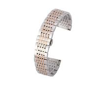 JVEIWAD Uhrenarmband aus Edelstahl, universelles, Uhrenzubehör, Schmetterlingsverschluss Metall, neun Perlen, massives Stahlband, 20 mm(Green Blue,12mm)