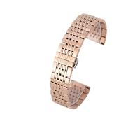 JVEIWAD Uhrenarmband aus Edelstahl, universelles, Uhrenzubehör, Schmetterlingsverschluss Metall, neun Perlen, massives Stahlband, 20 mm(Black Yellow,18mm)