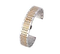 JVEIWAD Uhrenarmband aus Edelstahl, universelles, Uhrenzubehör, Schmetterlingsverschluss Metall, neun Perlen, massives Stahlband, 20 mm(Coal Black,22mm)