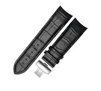 JVEIWAD Uhrenarmband aus Kalbsleder, kompatibel mit Tissot COUTURIER T035 T035617 627 T035439, 22/23/24 mm, gebürstete Schnalle(Black Silver,22mm)