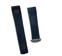 JVEIWAD Uhrenarmband aus Naturkautschuk, kompatibel mit TAG HEUER GRAND CARRERA, wasserdichtes Sportarmband, weiches Silikonarmband, 22 mm(Black silver buckle,24mm)