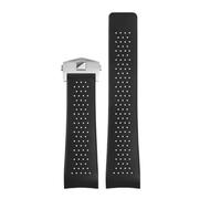 JVEIWAD Uhrenarmband aus Naturkautschuk, kompatibel mit TAG HEUER GRAND CARRERA, wasserdichtes Sportarmband, weiches Silikonarmband, 22 mm, 24(Black-silver,24mm)