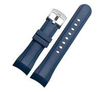 JVEIWAD Uhrenarmband aus Silikonkautschuk, 24 mm, Arc-Schnittstelle, Schwarz, Blau, Armband, Zubehör, kompatibel mit der REEF TIGER Graham-Serie(Blue-S pin)