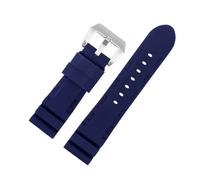 JVEIWAD Uhrenarmband aus weichem Silikonkautschuk, kompatibel mit Panerai SUBMERSIBLE PAM 441 359 111 Series Herren-Uhrenarmbändern 22 mm 24(Blue silver,22mm)