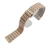JVEIWAD Uhrenarmband Edelstahlarmband 14mm 16mm 18mm 20mm 22mm Herren Armbanduhr Band Zubehör Faltschließe Kompatibel mit GOLD(Silver rosegold,22mm)