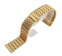 JVEIWAD Uhrenarmband Edelstahlarmband 14mm 16mm 18mm 20mm 22mm Herren Armbanduhr Band Zubehör Faltschließe Kompatibel mit GOLD(Gold,14mm)