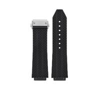 JVEIWAD Uhrenarmband kompatibel mit BIG BANG, wasserdichtes Silikon-Uhrenarmband for Herren, Armbandzubehör, Gummi-Uhrenkette, 26 x 19 mm(Black Silver)