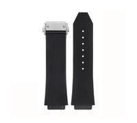 JVEIWAD Uhrenarmband kompatibel mit BIG BANG, wasserdichtes Silikon-Uhrenarmband for Herren, Armbandzubehör, Gummi-Uhrenkette, 26 x 19 mm(A-Black Silver)