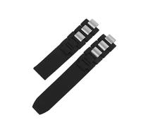 JVEIWAD Uhrenarmband kompatibel mit Cartier 21. Jahrhundert Serie, weiß, schwarz, Edelstahl, Gummi, Silikon, Armband for Herren und Damen, 20 mm x 10(Black no buckle)