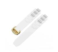 JVEIWAD Uhrenarmband kompatibel mit Cartier 21. Jahrhundert Serie, weiß, schwarz, Edelstahl, Gummi, Silikon, Armband for Herren und Damen, 20 mm x 10(White gold)