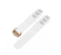 JVEIWAD Uhrenarmband kompatibel mit Cartier 21. Jahrhundert Serie, weiß, schwarz, Edelstahl, Gummi, Silikon, Armband for Herren und Damen, 20 mm x 10(White rose gold)