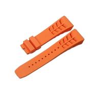 JVEIWAD Uhrenarmband kompatibel mit Richard Mille RM011-Armband, wasserdicht, schweißfest, bequem, Silikonkautschuk-Armband for Herren, 25-20 mm(Orange no buckle)