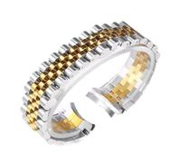 JVEIWAD Uhrenarmband kompatibel mit Rolex DATEJUST DAY-DATE OYSTERPERTUAL DATE Edelstahl Uhrenzubehör Armband 13mm 17mm 20mm(Silver gold 5,17mm)
