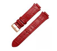 JVEIWAD Uhrenarmband kompatibel mit Swarovski-Lederarmband for Damen, Serie 5027127, 5027131, 5080602, 5096008, 21-14 mm(Red rose gold)