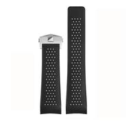 JVEIWAD Uhrenarmband kompatibel mit TAG HEUER GRAND CARRERA AQUARACER, weiches Silikonarmband, Herren-Uhrenarmband, Gummiarmband, 22 mm, 24(Black Silver buckle,22mm)