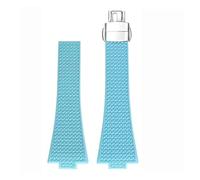 JVEIWAD Uhrenarmband kompatibel mit Tissot PRX-Serie 11 mm 12 T137.407/T137.410 Super Player Fluorkautschuk FKM Schnellverschluss-Uhrenarmband(Light blue-silver,12mm)