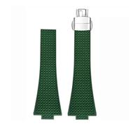 JVEIWAD Uhrenarmband kompatibel mit Tissot PRX-Serie 11 mm 12 T137.407/T137.410 Super Player Fluorkautschuk FKM Schnellverschluss-Uhrenarmband(Green-silver,12mm)