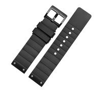 JVEIWAD Uhrenzubehör, Armband kompatibel mit Cartier Santos Sandoz 100, Gummi, schwarzes Uhrenarmband, Herren- und Damen-Silikonkette, 23 mm(Black black clasp-a)