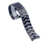 JVEIWAD Uhrenzubehörband aus massivem Edelstahl, kompatibel mit Panerai PAM111 PAM441 Uhrenarmband, gebogenes Ende, Metallarmband for Herren, 24 mm(Black)