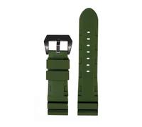 JVEIWAD Uhrenzubehörband, kompatibel mit Panerai SUBMERSIBLE PAM 111 441 616, weiches Silikonkautschuk, 22 mm, 24, Herren-Uhrenarmband(Green-black,24mm)